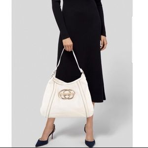 Gucci Brit Leather off white Classic Hobo Bag